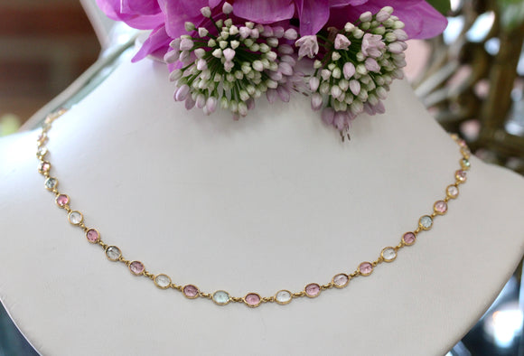 Green & Pink Tourmaline Necklace ~ GORGEOUS
