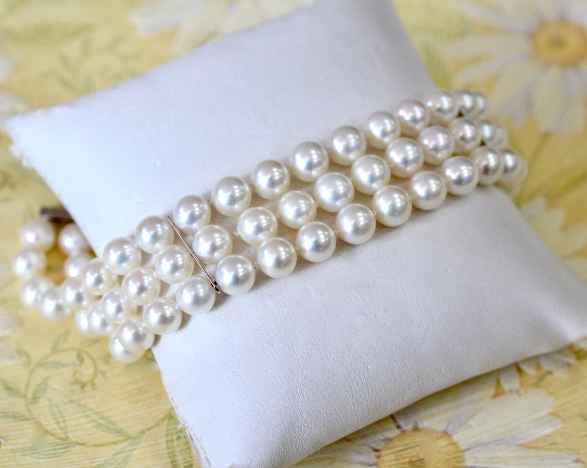 Three Strand Pearl Bracelet Fancy Flea Antiques