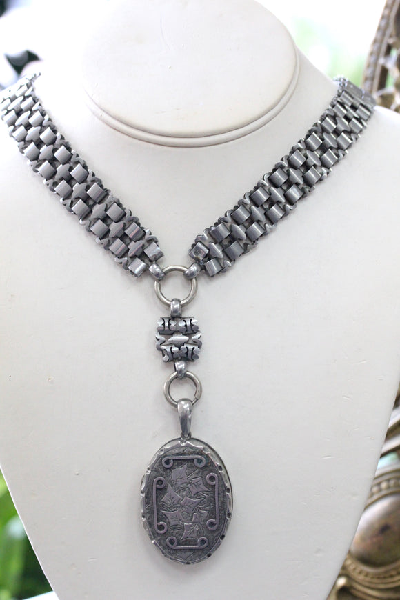Antique Sterling Silver Necklace ~ Hallmark