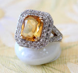Citrine & Diamond Ring ~ BOLD