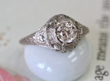 Platinum Diamond Engagement Ring ~ Circa 1925