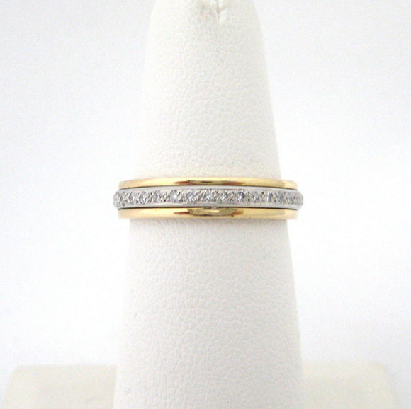 Eternity Band with Center Channel of Small Diamonds
