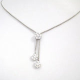 Flower Dangle Drop Diamond Necklace