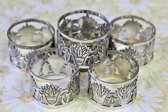 Custom Made ~ Egyptian Silver Napkin Ring Holders