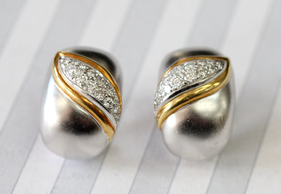 Shimmering ~ Two Tone Diamond Earrings