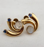 Moonstone and Sapphire Earrings