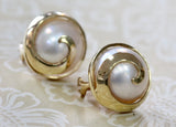 Contemporary ~ Mabe Pearl Earrings