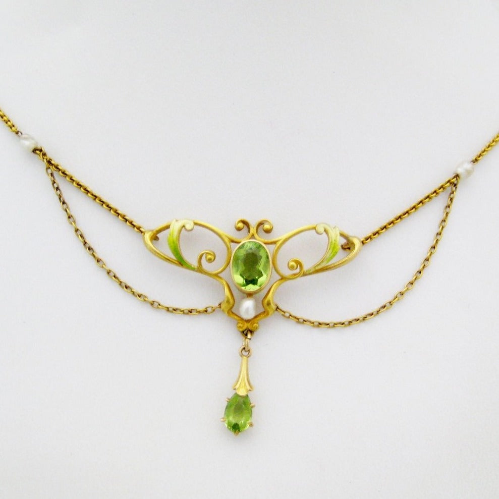 Art Nouveau Peridot Jewelry Set