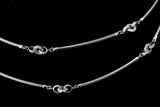 White Gold Snake Chain with Contemporary Diamond Stations