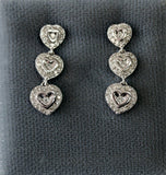 Diamond Heart Earrings ~ Drop Style