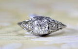 Diamond Platinum  Engagement Ring ~ VINTAGE