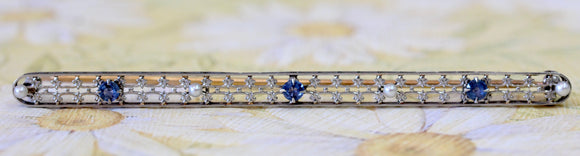 Two- Tone VINTAGE Pin with Pearl Accents