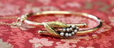 ANTIQUE ~ Rose & Green Gold Victorian Bangle Bracelet
