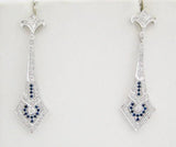 Diamond & Sapphire Drop Style Earrings