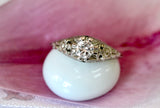 Diamond Ring with Floral Design ~ VINTAGE