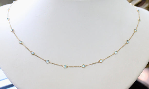 Blue Topaz Necklace ~ Adjustable Lengths