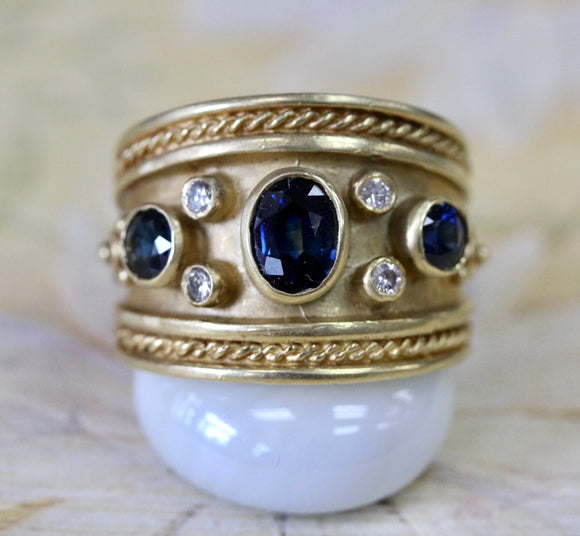 Sapphire Ring with Diamond Accents