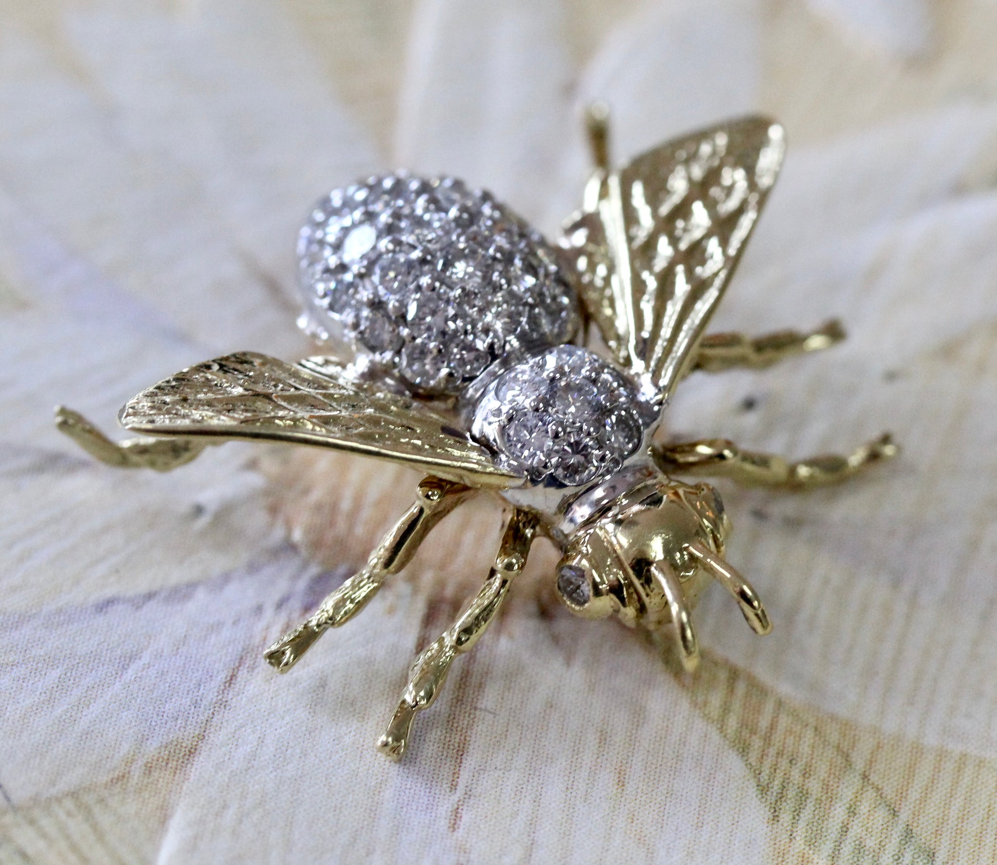 Diamond BUMBLE BEE Pin – Fancy Flea Antiques1