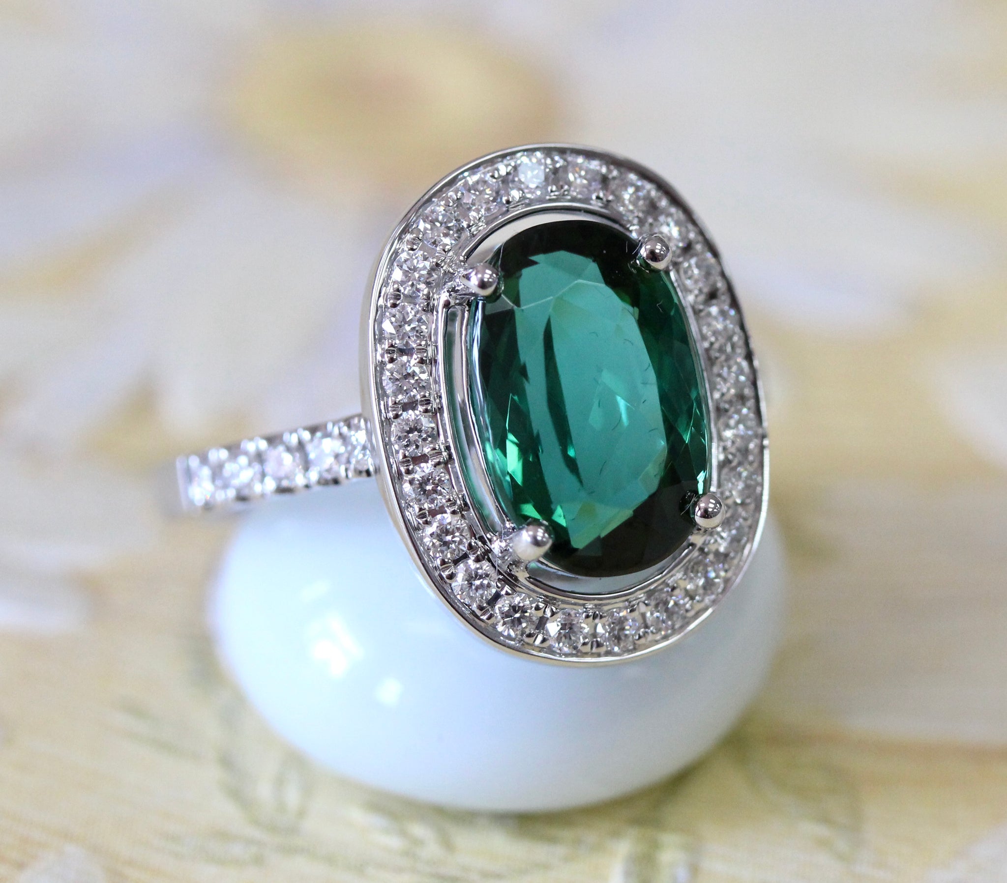 14k Green Tourmaline Diamond Ring – Rose & Choc