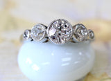 Platinum Diamond Engagement Ring ~ Circa 1920's - 30's