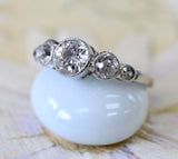 Platinum Diamond Engagement Ring ~ Circa 1920's - 30's
