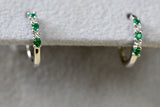 Emerald & Diamond Hoops