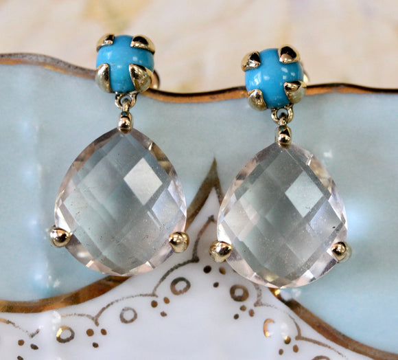 Turquoise & Crystal Earrings