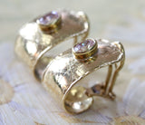 Textured Gold Hugge Style Earrings