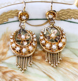 ANTIQUE Earrings with Pearl Accents