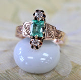 Emerald & Diamond Ring ~ Circa 1890's