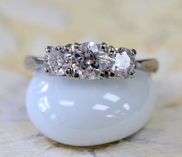Platinum & White Gold Diamond Ring ~ Circa 1930's