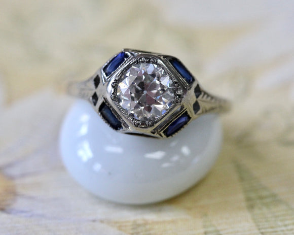 Diamond & Sapphire Ring ~ VINTAGE