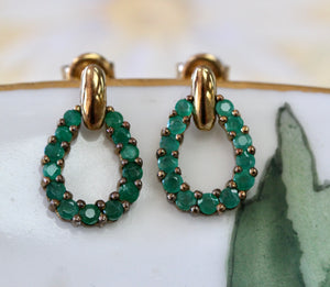 Emerald Earrings with Open Design ~ VINTAGE