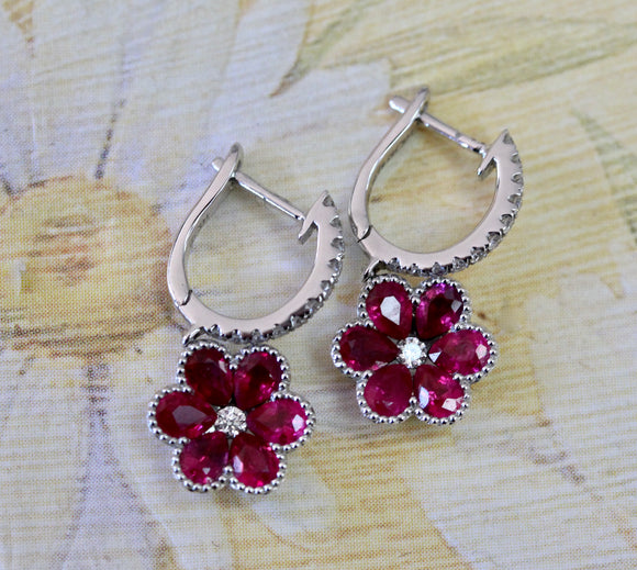 Ruby & Diamond Earrings ~ Sweet