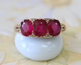 Synthetic Ruby & Diamond Ring ~ VINTAGE