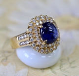 Cabochon Sapphire & Diamond Ring ~ SPECTACULAR