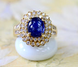 Cabochon Sapphire & Diamond Ring ~ SPECTACULAR