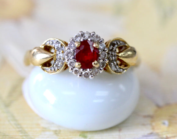 Natural Ruby & Diamond Ring