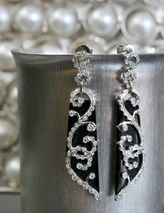 Black Onyx & Diamonds Earrings