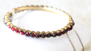 Garnet Bangle Bracelet ~ ANTIQUE