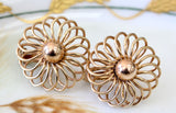 Gold Earrings With Open Wire Twist Design ~ RETRO