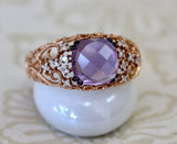 AMETHYST & Diamond Ring