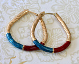 Italian Enamel Hoop Earrings ~ Colorful
