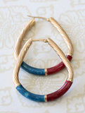 Italian Enamel Hoop Earrings ~ Colorful