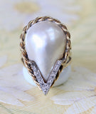 Mabe Pearl & Diamond Ring