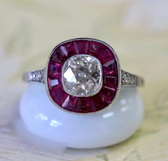 Diamond & Ruby Ring ~ PLATINUM