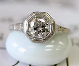 Diamond Platinum Engagement Ring ~ VINTAGE