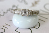 Diamond Engagement Ring ~ Round & Baguette Diamonds