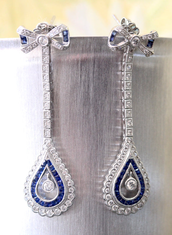 Sapphire & Diamond Earrings ~ Stunning