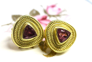 Pink Tourmaline Earrings ~ Handmade